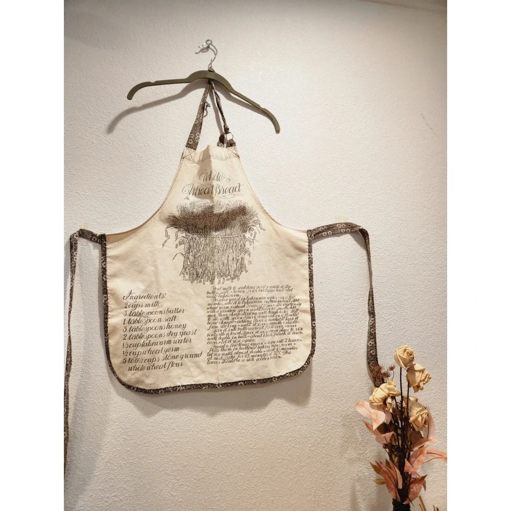 Vintage Kitchen‎ Works Whole Wheat Bread Recipe Apron 100% Cotton USA Made 70g